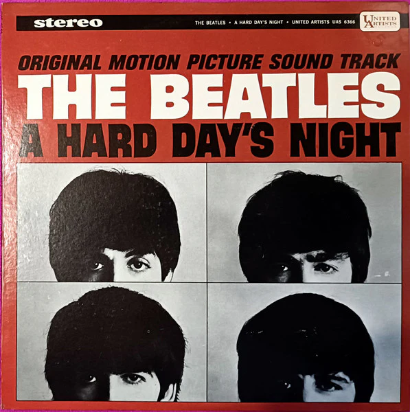THE BEATLES, A Hard Day's Night (Original Motion Picture Sound Track) (United Artists Records; UAS 6366, US 1975 Reissue, Pasteback Sleeve, AudioMatrix Runouts) LP VG/VG+