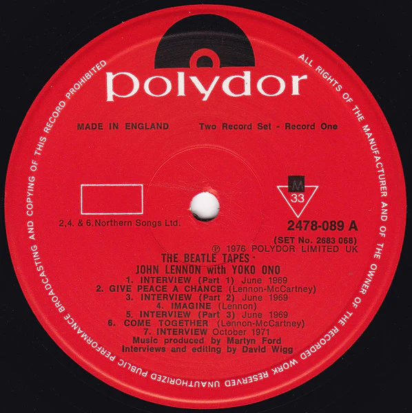THE BEATLES / DAVID WIGG, The Beatles Tapes From The David Wigg Interviews (Polydor; 2683 068, UK 1976, Gatefold, Stapled In Booklet) 2xLP VG/VG - Image 3