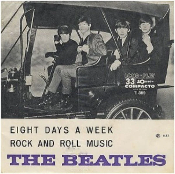 THE BEATLES, Eight Days A Week / Rock And Roll Music (Odeon ; 7I-3119, Brazil 1965, Picture Sleeve, Front Sleeve Only - Taped To Cardboard Sleeve) 7" F/G