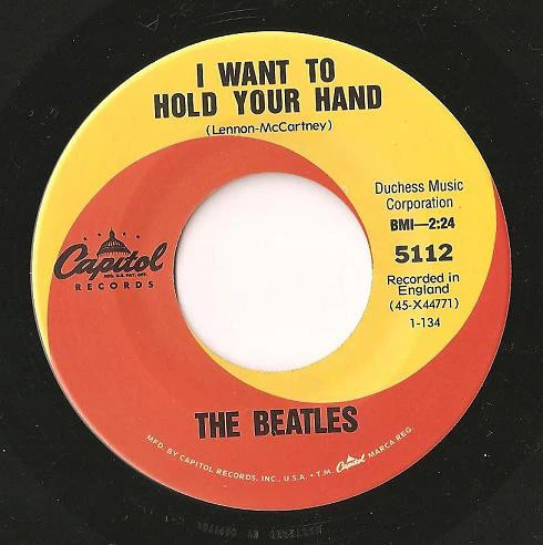 THE BEATLES, I Want To Hold Your Hand / I Saw Her Standing There (Capitol Records; 5112, US 1994 Reissue, Hype & Barcode Stickered Poly Outer), SALE - Up to 50% Off the Original Price  7" EX/EX - Image 3