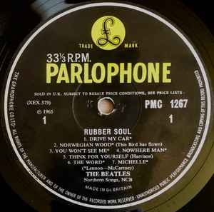 THE BEATLES, Rubber Soul (Parlophone Black/Yellow; PMC1267, UK 1965, Flipback Sleeve, 2nd Pressing Mono, XEX579-5 XEX580-5, Serif Font, No Tax Code) LP VG/G - Image 3