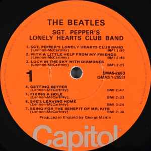 THE BEATLES, Sgt. Pepper's Lonely Hearts Club Band (Capitol Records; SMAS 2653, US 1976 Reissue, Insert, Winchester Pressing) LP VG/VG - Image 3