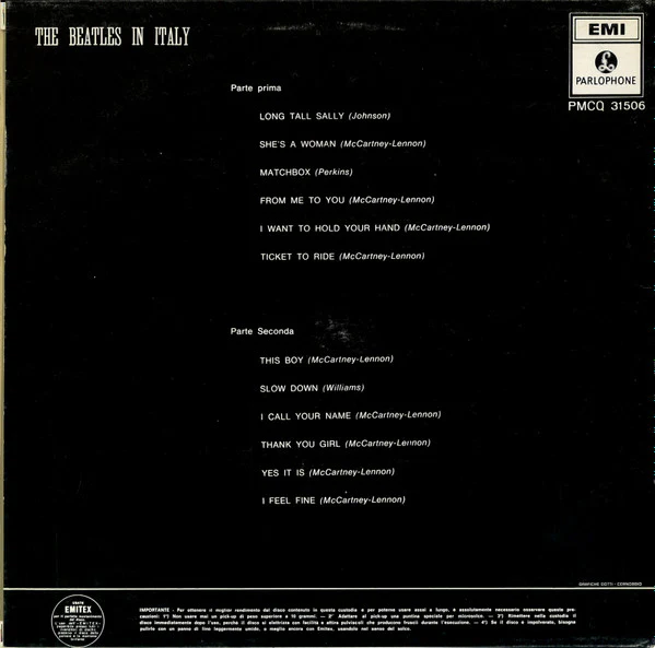 THE BEATLES, The Beatles In Italy (Parlophone; PMCQ 31506, Italy 1970 Reissue, One EMI Box) LP VG/G+ - Image 2