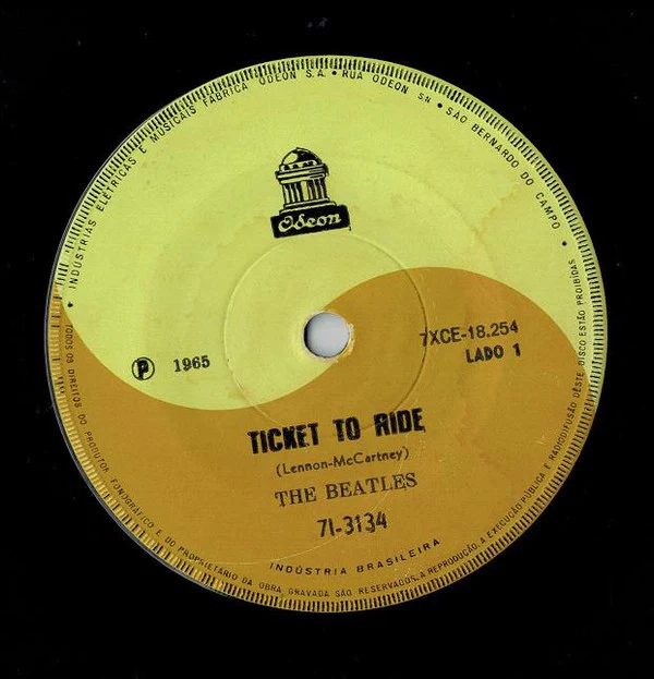THE BEATLES, Ticket To Ride / This Boy (Odeon ; 7I-3134, Brazil 1965, No Picture Sleeve) 7" /VG