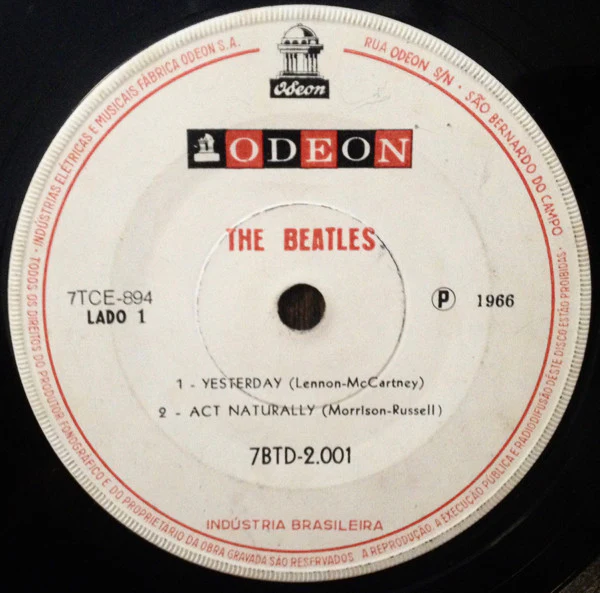 THE BEATLES, Yesterday (Odeon ; 7 BTD 2.001, Brazil 1966, "Sandwich" Cover) 7" EP G+/VG - Image 3