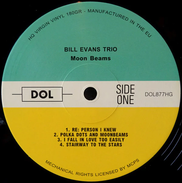 THE BILL EVANS TRIO, Moon Beams (DOL; DOL877HG, Europe 2022 Reissue, 180 Gram Vinyl) LP NEW/NEW - Image 3