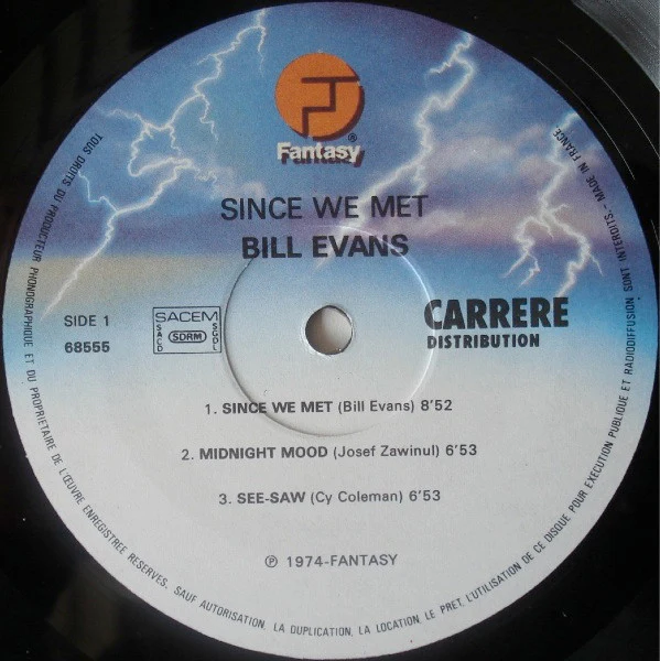 THE BILL EVANS TRIO, Since We Met (Fantasy; 68.555, France Reissue) LP VG/VG - Image 3