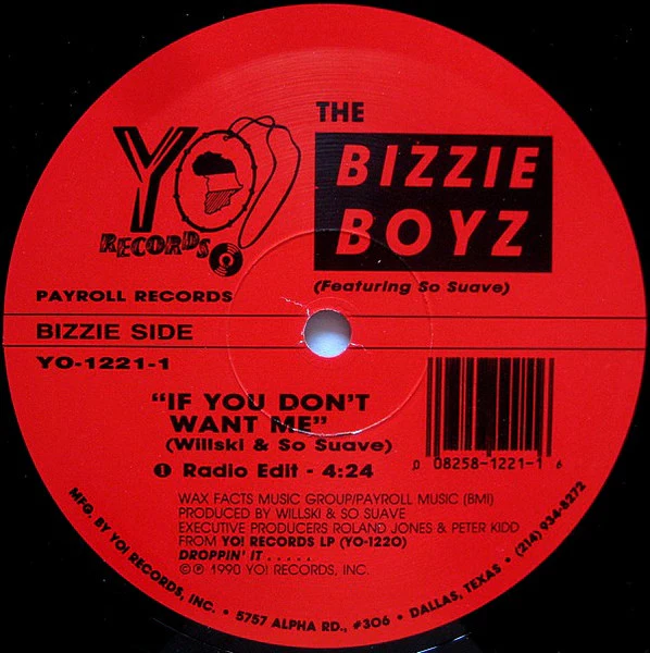 THE BIZZIE BOYZ, Droppin' It / If You Don't Want Me (Yo! Records; YO-1221-1, US 1990) 12" /VG - Image 2