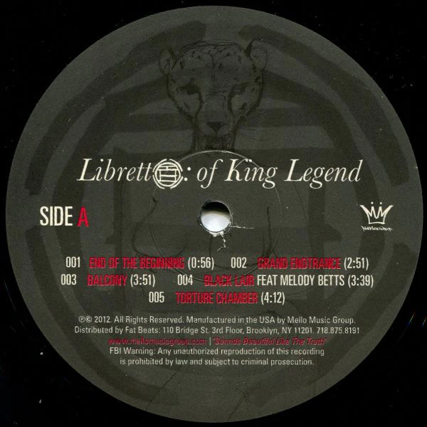 THE BLACK OPERA, Libretto: Of King Legend (Mello Music Group; LP-MMG031, US 2012), SALE - Up to 50% Off the Original Price  2xLP VG+/VG+ - Image 3