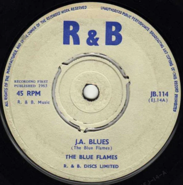 THE BLUE FLAMES, J.A. Blues / Orange Street (R&B; JB.114, UK 1963, 3-Prong Centre), SALE - Up to 50% Off the Original Price  7" /G