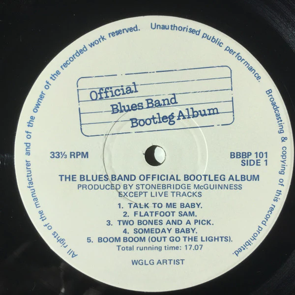 THE BLUES BAND, Official Blues Band Bootleg Album (Not On Label ; BBBP 101, UK 1980, Stamped Plain Sleeve, Fully Autographed And Hand Numbered) LP VG/EX - Image 3