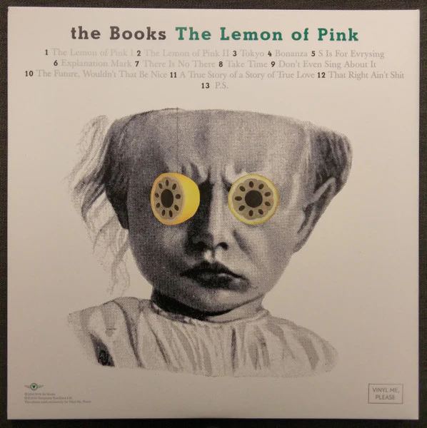 THE BOOKS, The Lemon Of Pink (Temporary Residence Limited ; TRR181 VMP, US 2016 Reissue, Die Cut Gatefold, Inner & Booklet , Yellow/Pink Splatter Vinyl) LP EX/EX - Image 2