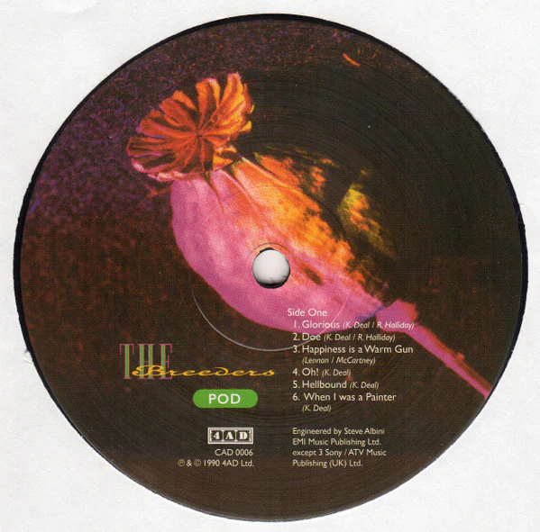 THE BREEDERS, Pod (4AD; CAD 0006, UK 2018 Reissue, Inner) LP VG+/VG+ - Image 3