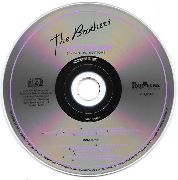 THE BROTHERS, Don't Stop Now (Funkytowngrooves; FTG-381, UK 2014, Jewel Case) CD VG+/VG+ - Image 3