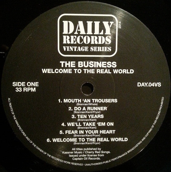 THE BUSINESS, Welcome To The Real World (Daily Records; DAY.04VS, Spain 2014 Reissue, Inner) LP VG/G+ - Image 3