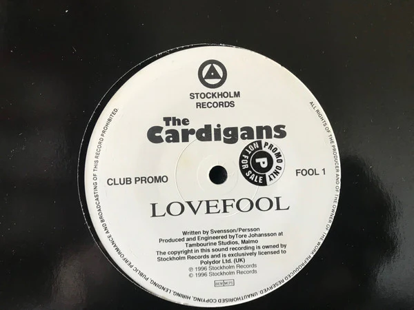 THE CARDIGANS, Lovefool Club Promo (Stockholm Records; FOOL 1, UK 1996, Plain Sleeve) 12" /VG+