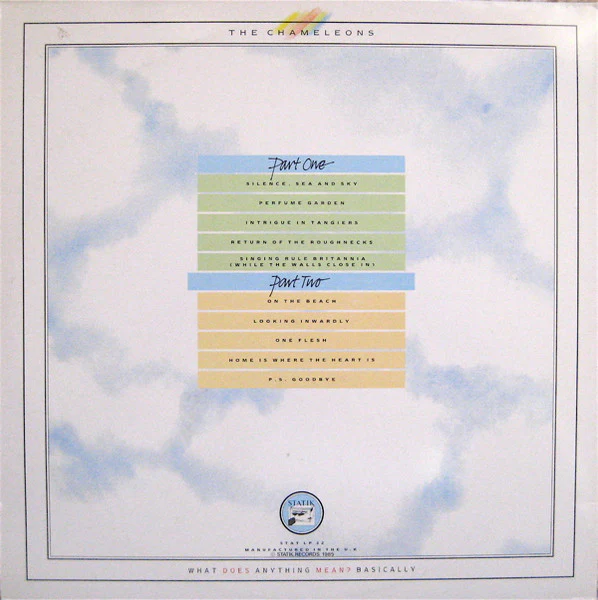 THE CHAMELEONS, What Does Anything Mean? Basically (Statik Records; STAT LP 22, UK 1985, Gatefold, Inner) LP VG/G - Image 2