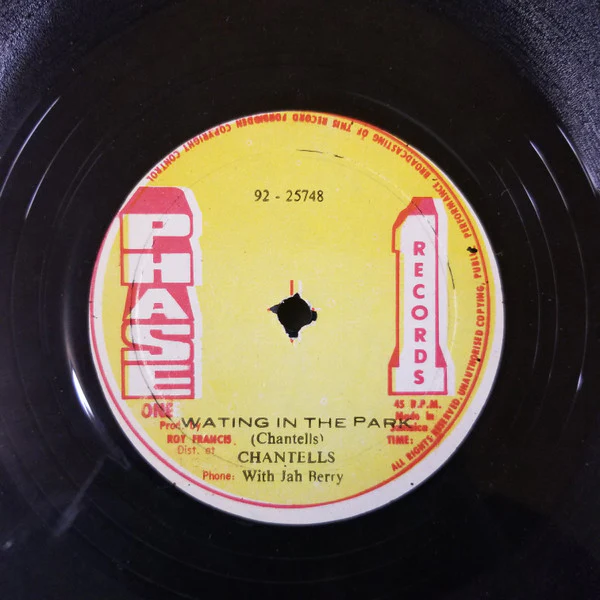 THE CHANTELLS WITH JAH BERRY, Waiting In The Park (Phase One Records; , Jamaica 1980s), SALE - Up to 50% Off the Original Price 12" /G+