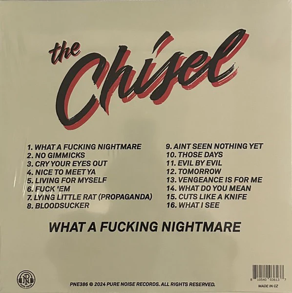 THE CHISEL, What A Fucking Nightmare (Pure Noise Records; PN386,  2024, Alternate Screen Print Outer Cover, 2 Inserts, Clear, Orange And Green Vinyl) LP VG+/EX - Image 2