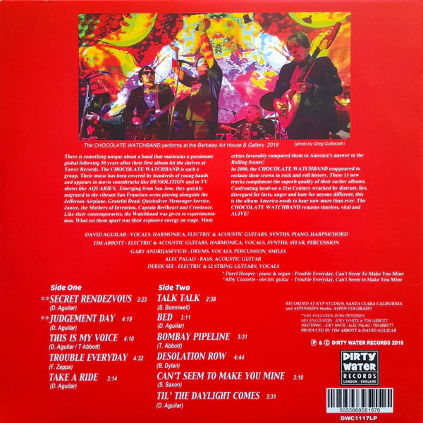 THE CHOCOLATE WATCHBAND, This Is My Voice (Dirty Water Records; DWC1117LP, UK 2019, Red Yellow Splatter Vinyl) LP EX/EX - Image 2