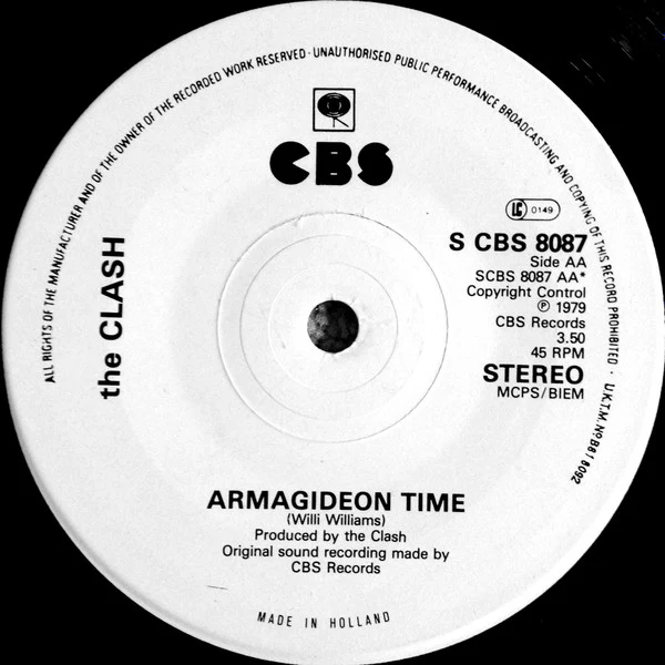 THE CLASH, London Calling / Armagideon Time (CBS; CBS 8087, Netherlands 1979, No Picture Sleeve) 7" /VG - Image 2