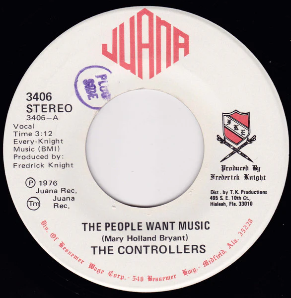 THE CONTROLLERS, The People Want Music / Feeling A Feeling (Juana; 3406, US 1976) 7" /VG