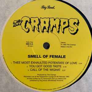 THE CRAMPS, Smell Of Female (Big Beat Records; NED 6, UK 2000s Reissue, "Made in the EU" on labels) LP EX/EX - Image 3