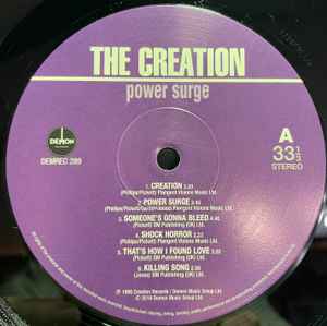 THE CREATION, Power Surge (Demon Records; DEMREC289, UK 2020 Reissue, Inner, 180 Gram Vinyl), SALE - Up to 50% Off the Original Price  LP VG+/VG+ - Image 3