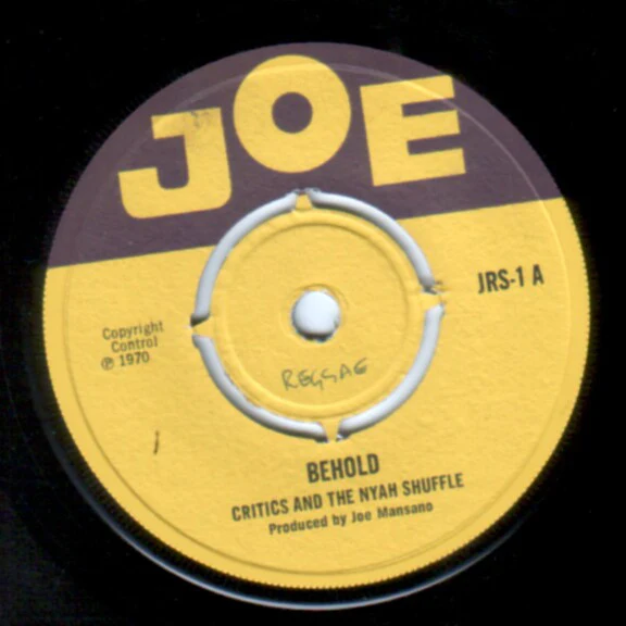 THE CRITICS AND THE NYAH SHUFFLE / SEXY FRANKIE, Behold / Tea, Patty, Sex And Ganga (Joe; JRS-1, UK 1970, 4-Prong Centre) 7" /G+