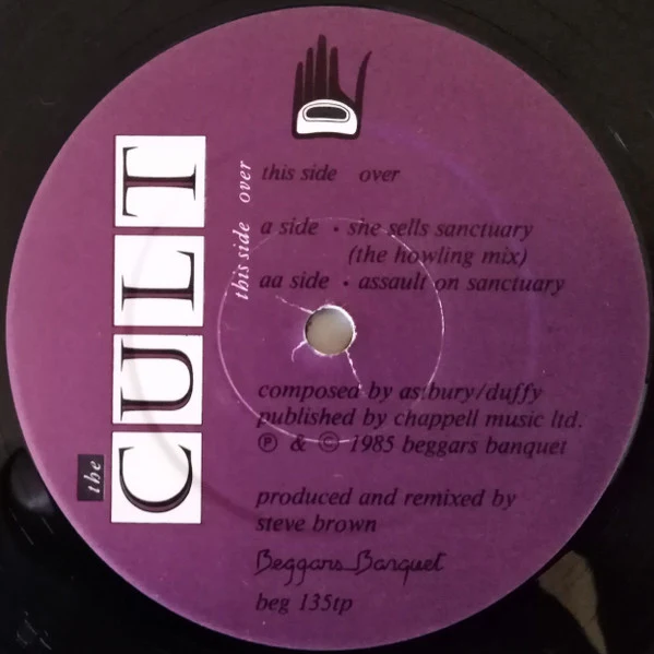 THE CULT, She Sells Sanctuary (Howling Mix) / Assault On Sanctuary (Beggars Banquet "This Side..." Twice; Beg 135tp, UK 1985, Picture Sleeve) 12" VG/VG+ - Image 3