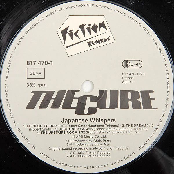 THE CURE, Japanese Whispers (Fiction; 8174701ME, Germany 1983, Inner, First German pressing) LP VG/VG - Image 3