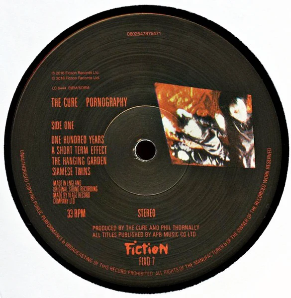 THE CURE, Pornography (Fiction; 4787547, UK 2022 Reissue, Inner, 180 Gram Vinyl, 2022 Cut) LP NEW/NEW - Image 3