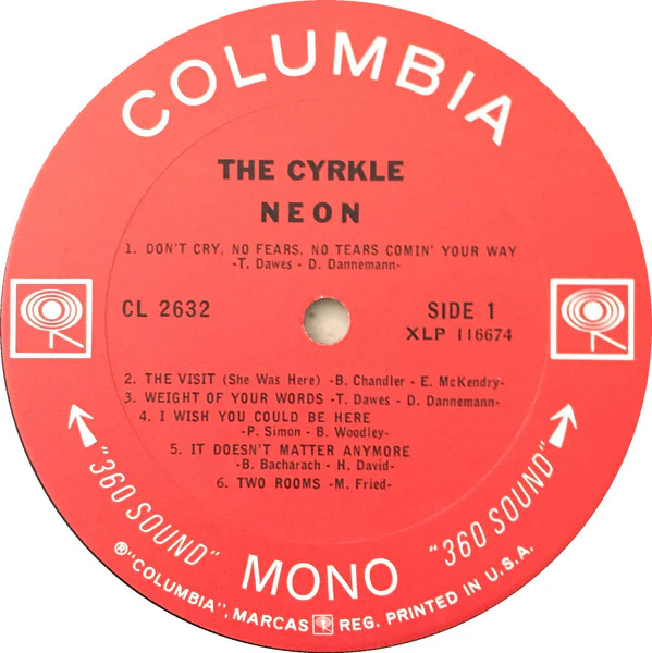THE CYRKLE, Neon (Columbia; CL 2632, US 1967, Pasteback Sleeve) LP VG/G+ - Image 3