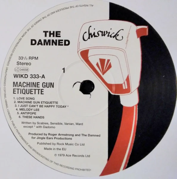 THE DAMNED, Machine Gun Etiquette (Ace; WIKD 333, UK 2016 Reissue, Inner) LP VG+/VG+ - Image 3