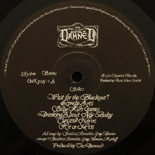 THE DAMNED, The Black Album (Chiswick Records; CWK 3015, UK 1980, Single Non-Embossed Sleeve, 2 Black Inners) 2xLP VG/VG+ - Image 3