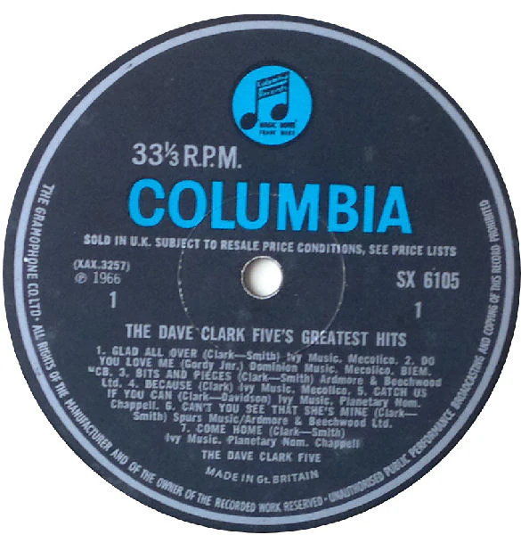 THE DAVE CLARK FIVE, The Dave Clark Five's Greatest Hits (Columbia; SX 6105, UK 1967 Reissue, Laminated Flipback Sleeve), SALE - Up to 50% Off the Original Price  LP VG/VG - Image 3