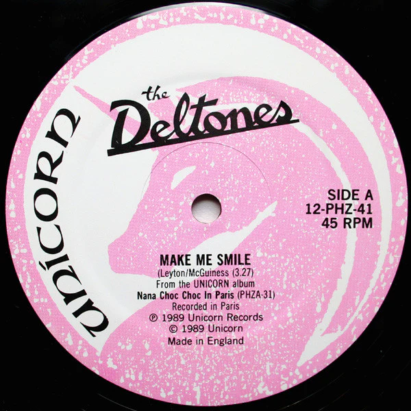 THE DELTONES, Make Me Smile (Unicorn Records; 12-PHZ-41, UK 1989, picture sleeve) 12" VG+/VG - Image 3
