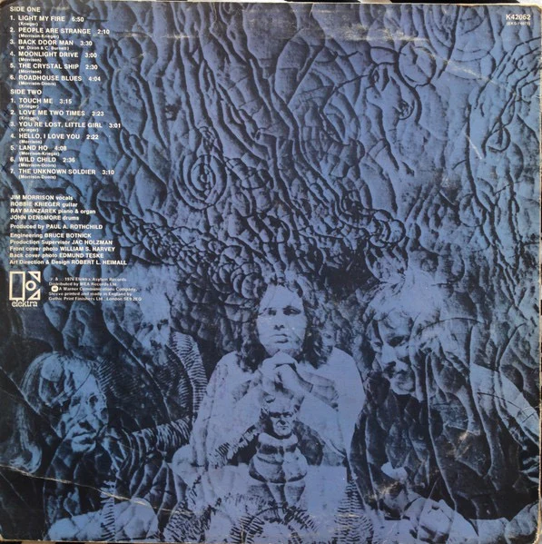 THE DOORS, 13 (Elektra Butterfly, w Logo on Rim; K42062, UK 1976 Reissue) LP VG+/VG+ - Image 2