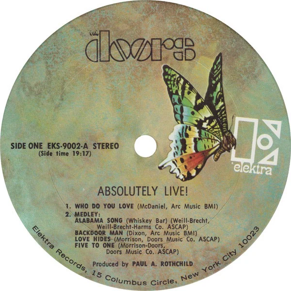 THE DOORS, Absolutely Live (Elektra; EKS-9002, US 1970, Gatefold, Company Inners, Pitman Pressing) 2xLP VG/VG - Image 3