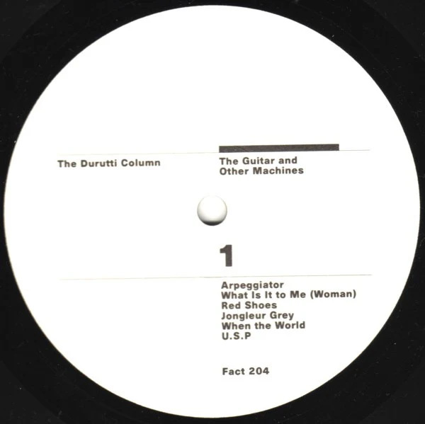 THE DURUTTI COLUMN, The Guitar & Other Machines (Factory; FACT 204, UK 1987, Inner) LP VG/VG - Image 3