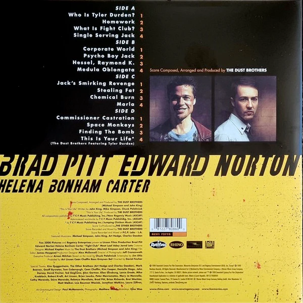 THE DUST BROTHERS, Fight Club (Original Soundtrack) (Ryko Rhino; 0081227808600, Europe Reissue, Gatefold, Pink Vinyl) 2xLP NEW/NEW - Image 2