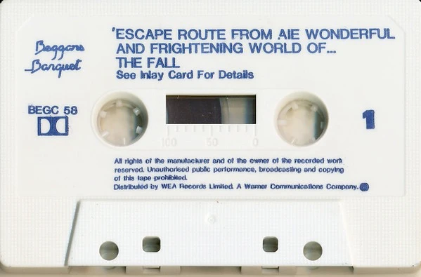 THE FALL, Escape Route From Aie / Wonderful And Frightening World Of... (Beggars Banquet; BEGC 58, UK 1988, J - Card, Double Play Cassette) Cassette VG+/VG+ - Image 3