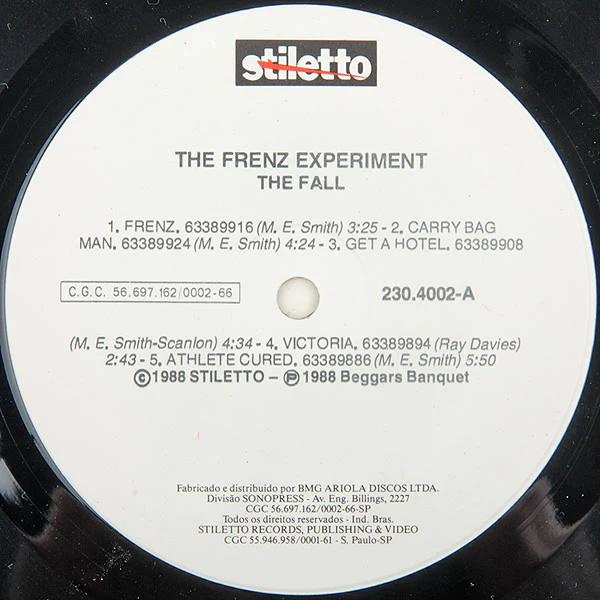 THE FALL, The Frenz Experiment (Stiletto; 230.4002, Brazil 1988) LP VG/VG+ - Image 3