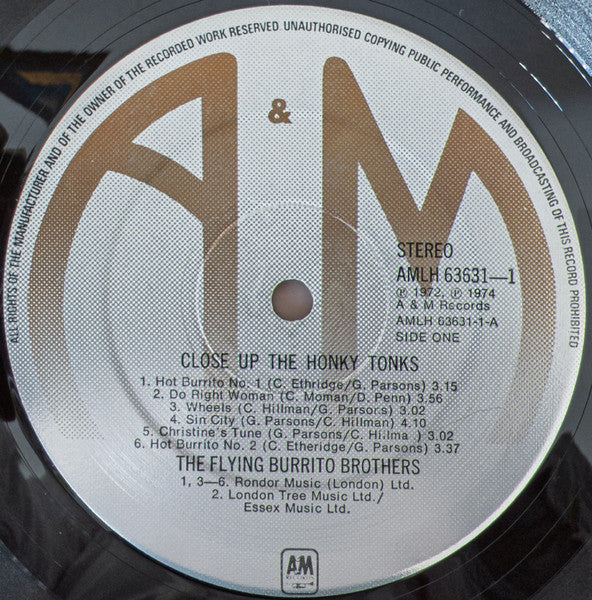 THE FLYING BURRITO BROS, Close Up The Honky Tonks (A&M Records; AMLH 63631, UK 1974, Gatefold), SALE - Up to 50% Off the Original Price 2xLP G+/VG+ - Image 3