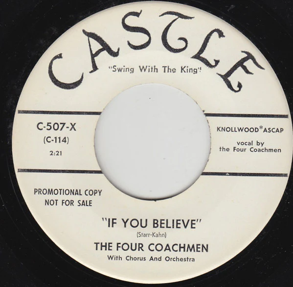 THE FOUR COACHMEN, Nothing But Love, Love, Love (Castle; C-507-X, US 1959, Promo, Large Centre Hole) 7" /VG - Image 2