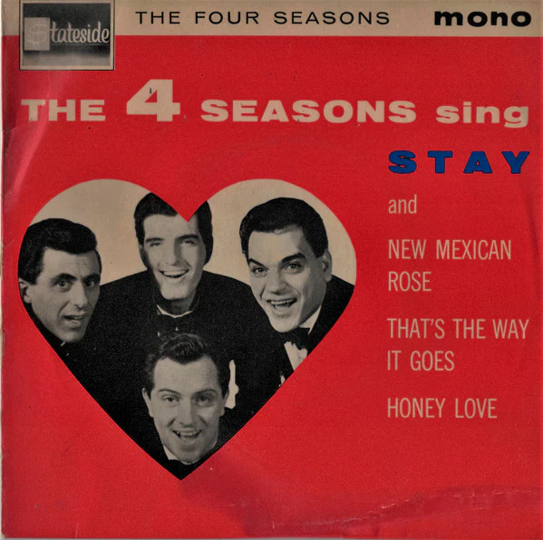 THE FOUR SEASONS, The Four Seasons Sing Stay (Stateside; SE 1011, UK 1963, Laminated Flipback Sleeve) 7" EP VG/VG