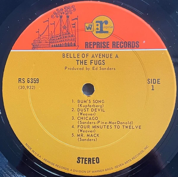THE FUGS, The Belle Of Avenue A (Reprise Records; RS 6359, US 1969, Pasteback Sleeve, Company Inner, Pitman Pressing) LP VG/VG+ - Image 3
