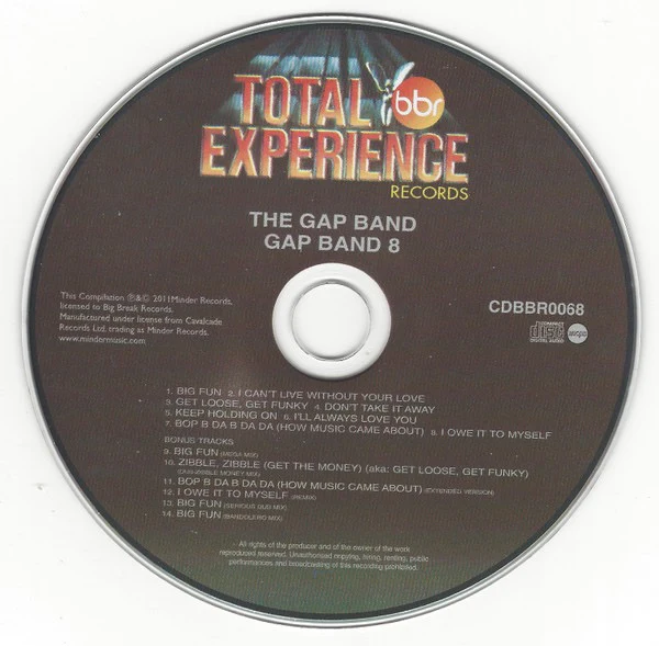 THE GAP BAND, Gap Band 8 (Big Break Records; CDBBR 0068, UK 2011 Reissue, Super Jewel case) CD VG+/VG+ - Image 3