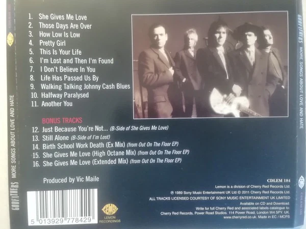 THE GODFATHERS, More Songs About Love & Hate (Lemon Recordings; CDLEM 184, UK 2011, Jewel Case) CD VG+/VG+ - Image 2