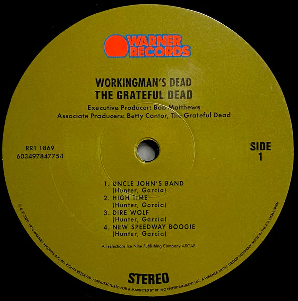 THE GRATEFUL DEAD, Workingman's Dead (Warner Records ; RR1 1869, USA & Europe 2020 Reissue), SALE - Up to 50% Off the Original Price LP NEW/NEW - Image 3